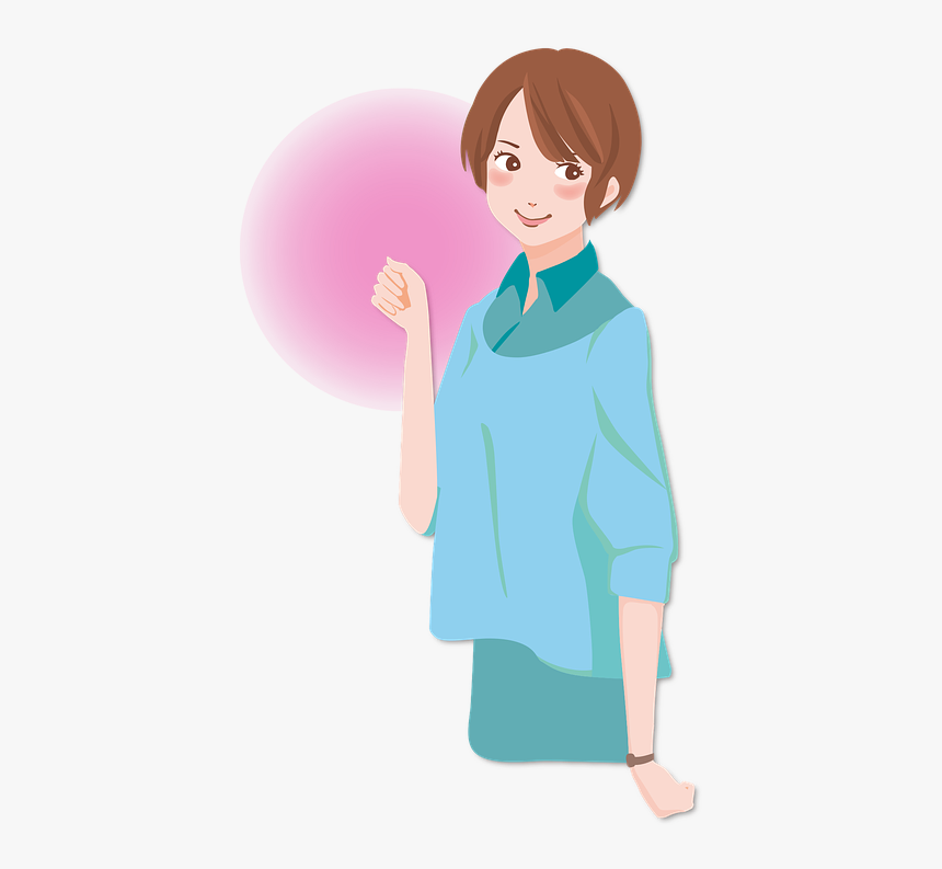 Girls, Cute, Women, Vector, Blue Clothes - Cartoon, HD Png Download, Free Download