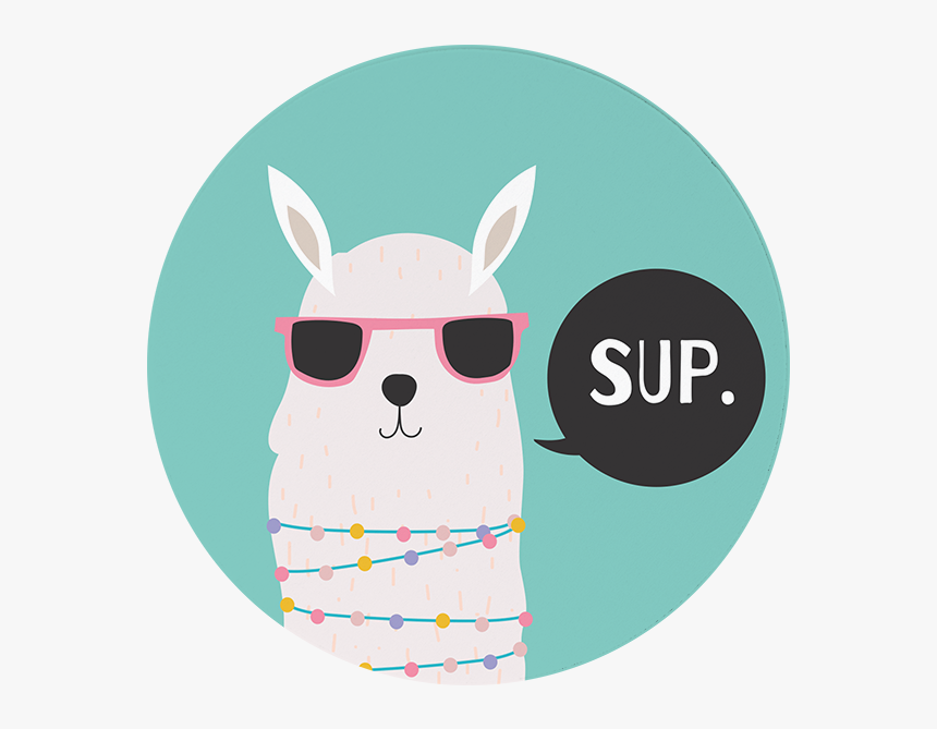 Llama Bro Round Mouse Pad"
title="llama Bro Round Mouse - Llama Sup, HD Png Download, Free Download