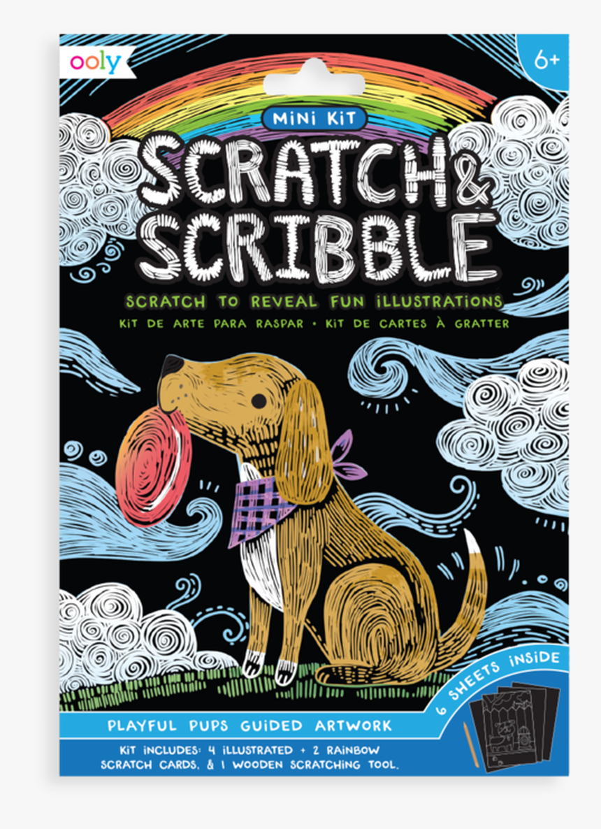 Mini Scratch & Scribble 7 Piece Art Kit- Playful Pups - Comic Book, HD Png Download, Free Download