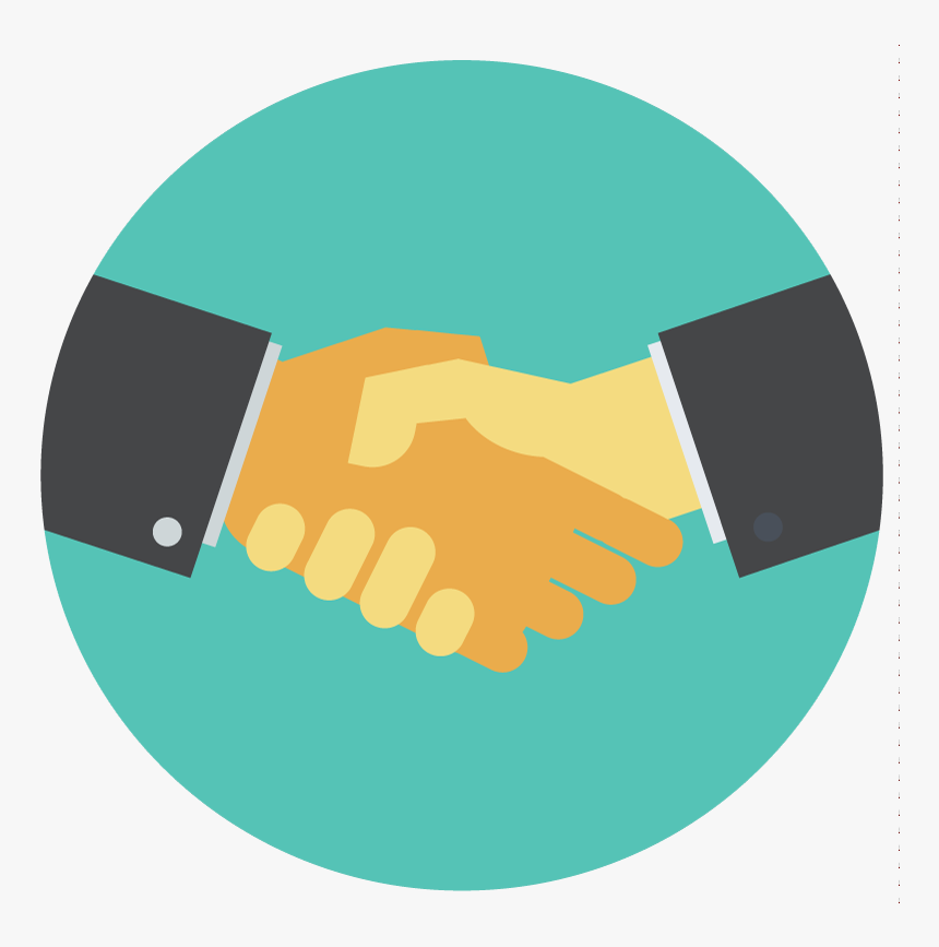 Big Handshake Image Vector Art On Blue Background - Circle Handshake Icon Png, Transparent Png, Free Download