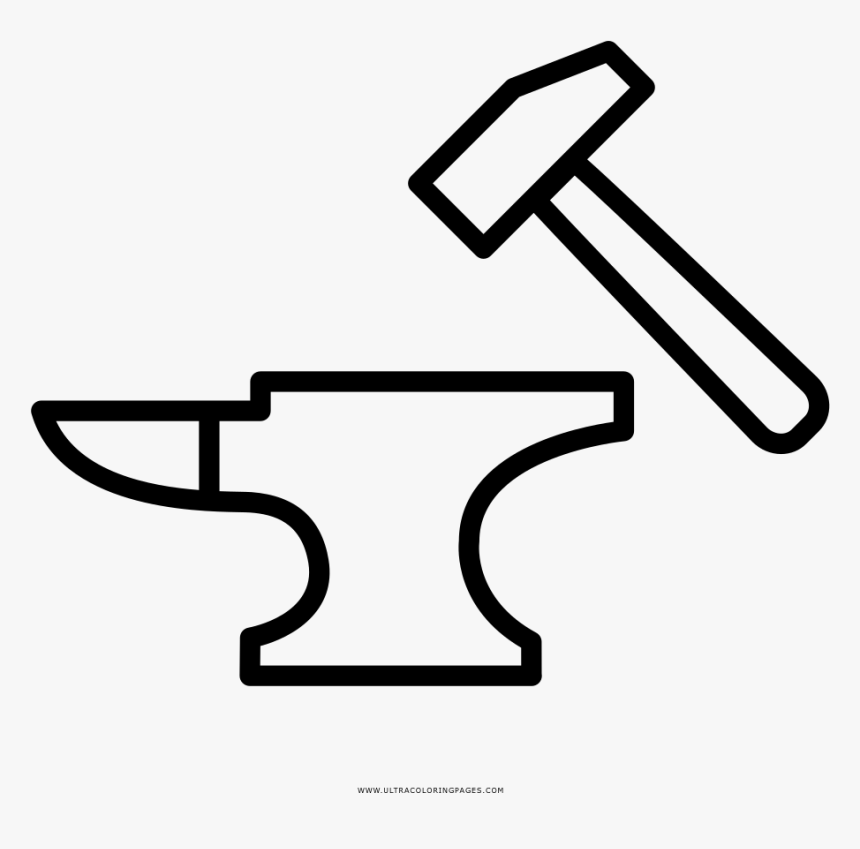 Anvil And Hammer Coloring Page - Icon, HD Png Download, Free Download