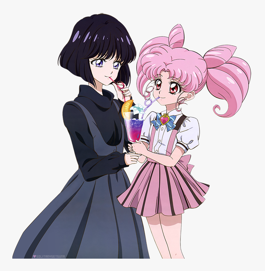 #sailormoon #amor #amistad #jugo #pink #remix - Chibiusa And Hotaru, HD Png Download, Free Download