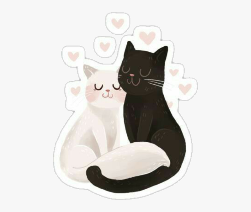 #cat #best #friends #forever #jimjam #tumblr #amistad - Cartoon Cat In Love, HD Png Download, Free Download