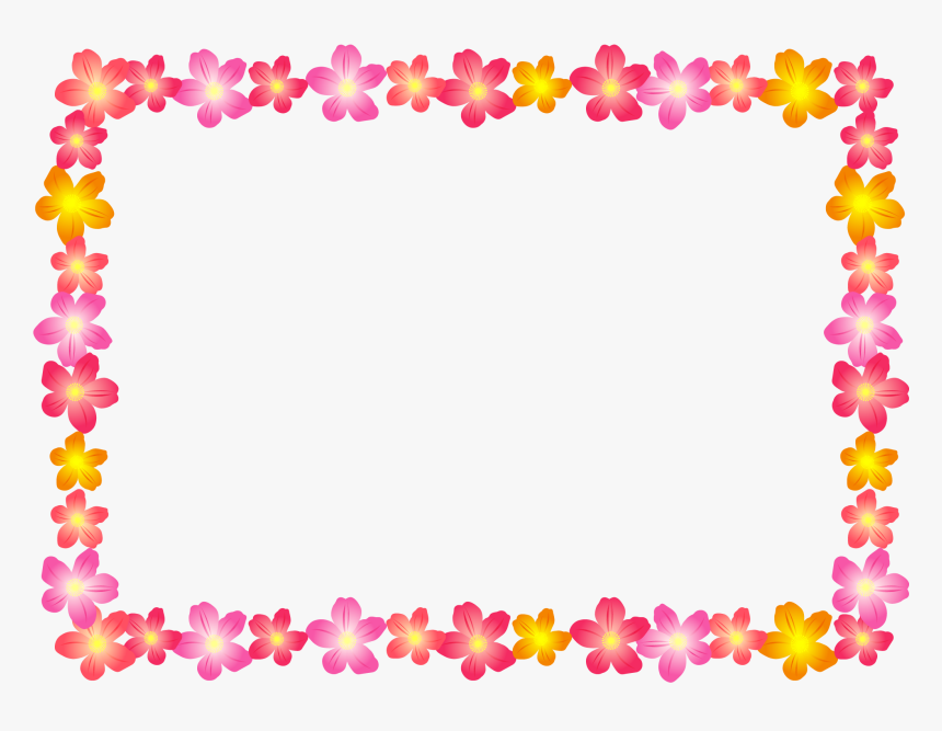 Floral Frame - Flower Border Line Design, HD Png Download, Free Download