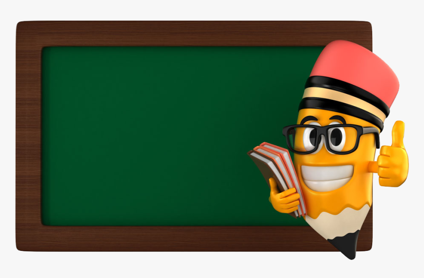 Blackboard Drawing Cartoon - Blackboard With Teacher Clipart, HD Png  Download - kindpng
