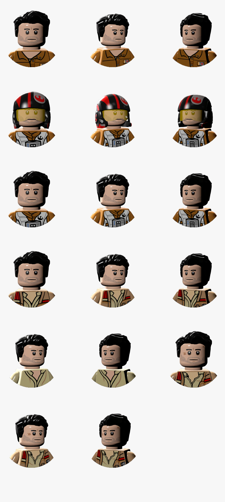 Click For Full Sized Image Character Icons - Lego Star Wars Poe Dameron, HD Png Download, Free Download