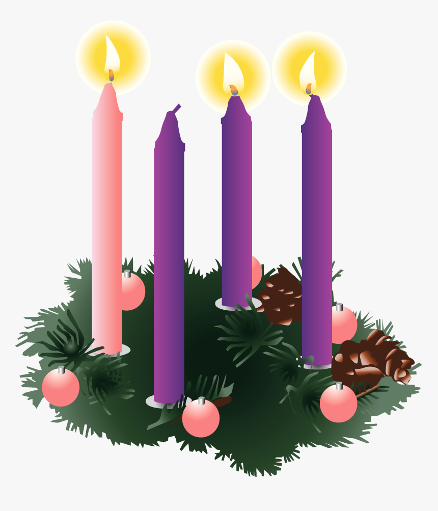 Worship Themes For December - Three Advent Candles Lit, HD Png Download, Free Download
