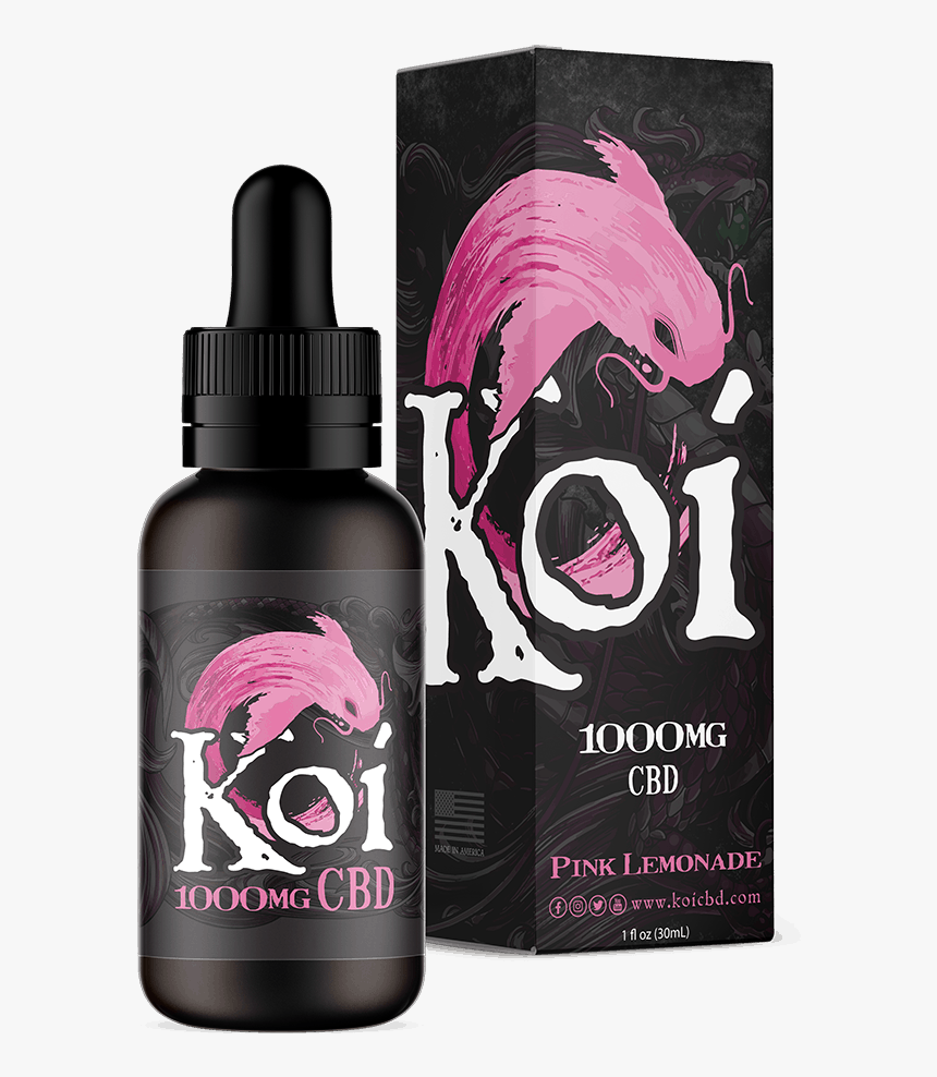 Pink Lemonade Flavored 1000mg Cbd Oil Tincture - Koi Cbd Pink Lemonade, HD Png Download, Free Download