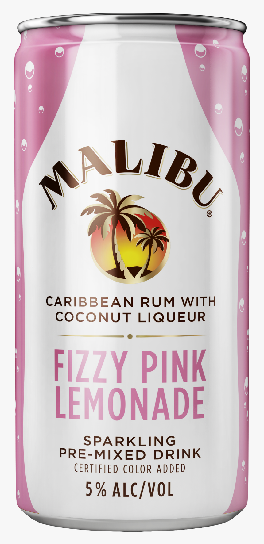 Malibu Rum Caribbean Fizzy Pink 200ml Can - Malibu Pink Lemonade, HD Png Download, Free Download