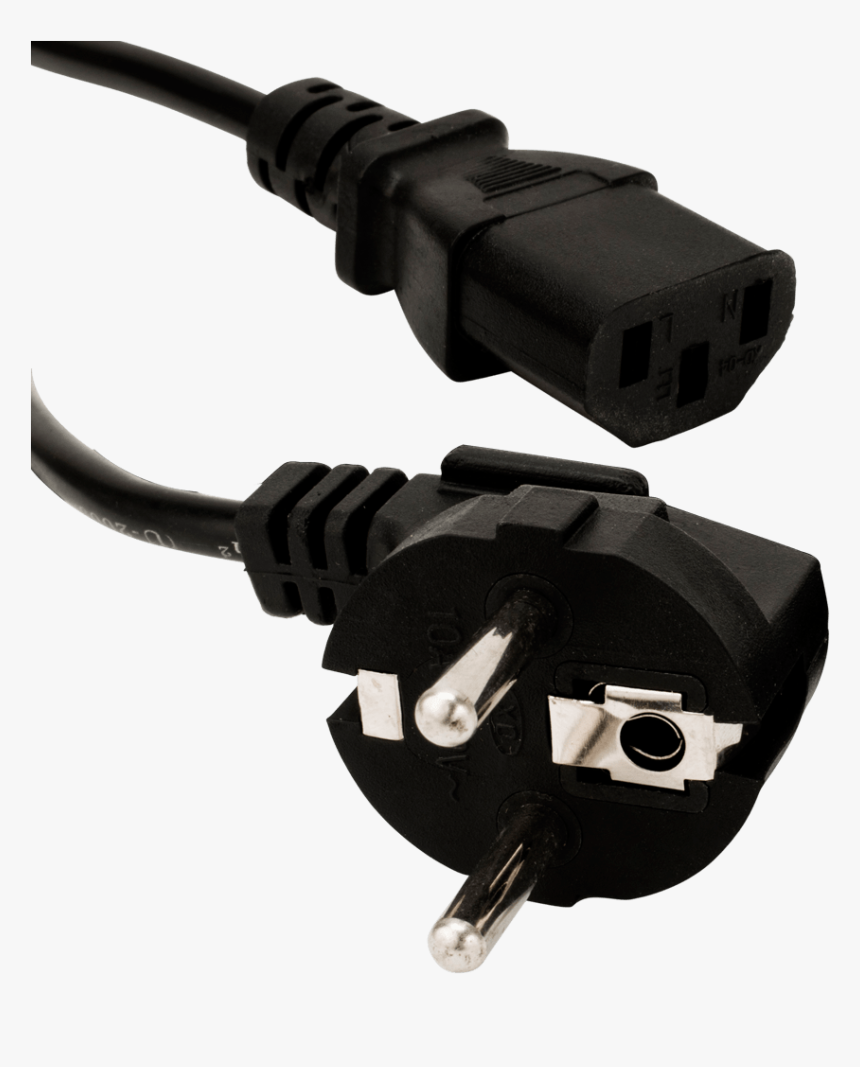 Eu Black Plug - Standard Us Power Cord, HD Png Download, Free Download