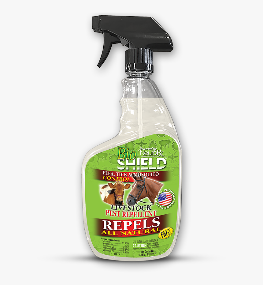 Bioshield Livestock Spray 32oz Bug Repellent - Okapi, HD Png Download, Free Download