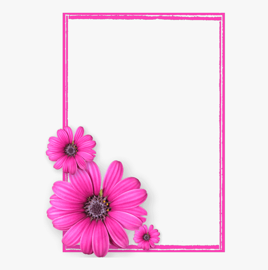 Pink Flower Frame Photos - Pink Flower Frames And Borders Png, Transparent Png, Free Download