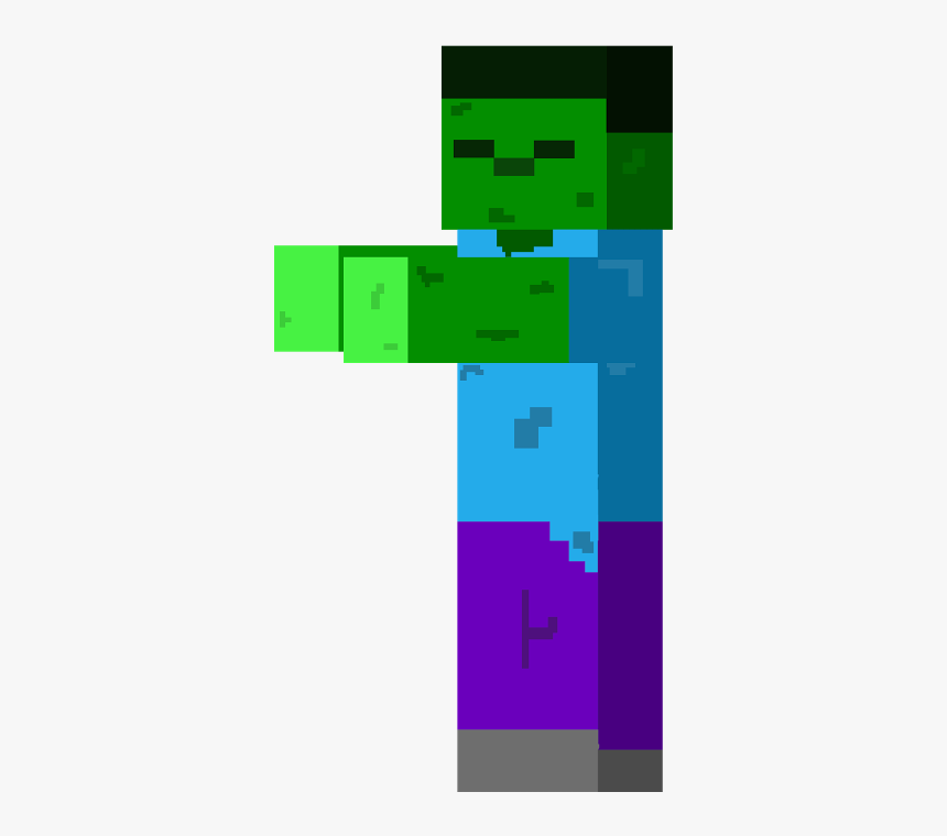 Frame - Minecraft Zombie 2d Png, Transparent Png, Free Download