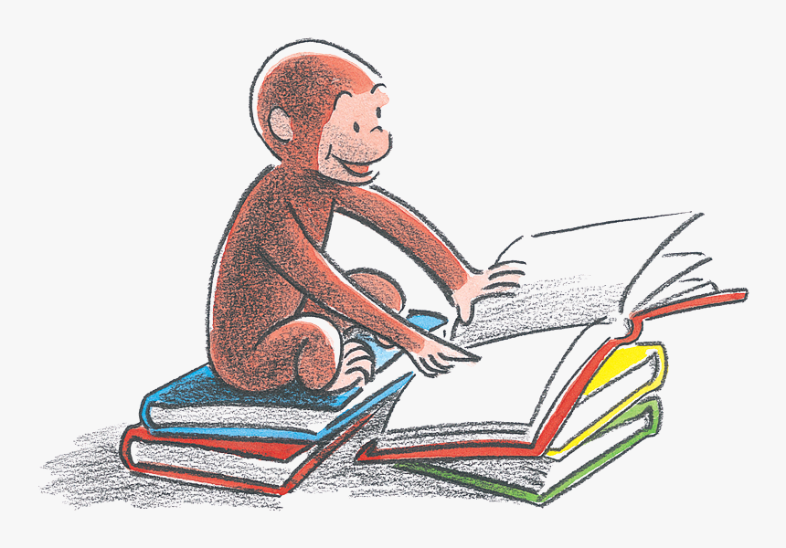 Day Curious George Reading - Curious George Reading Book, HD Png Download, Free Download