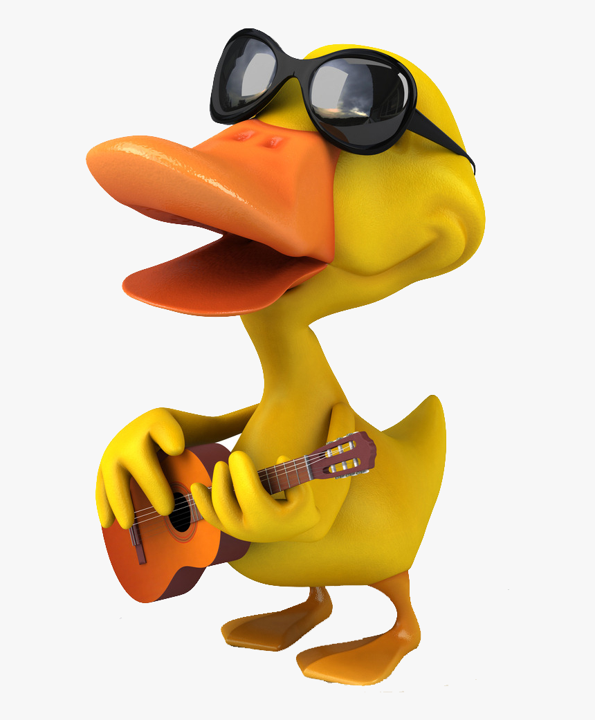 Mallard Royalty-free Guitar American Pekin Duck Clipart - 3d 动物 卡通, HD Png Download, Free Download