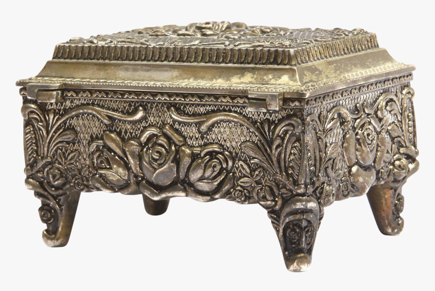 Elegant Brass Jewelry Box From Old Istanbul - Old Vintage Jewelry Box, HD Png Download, Free Download