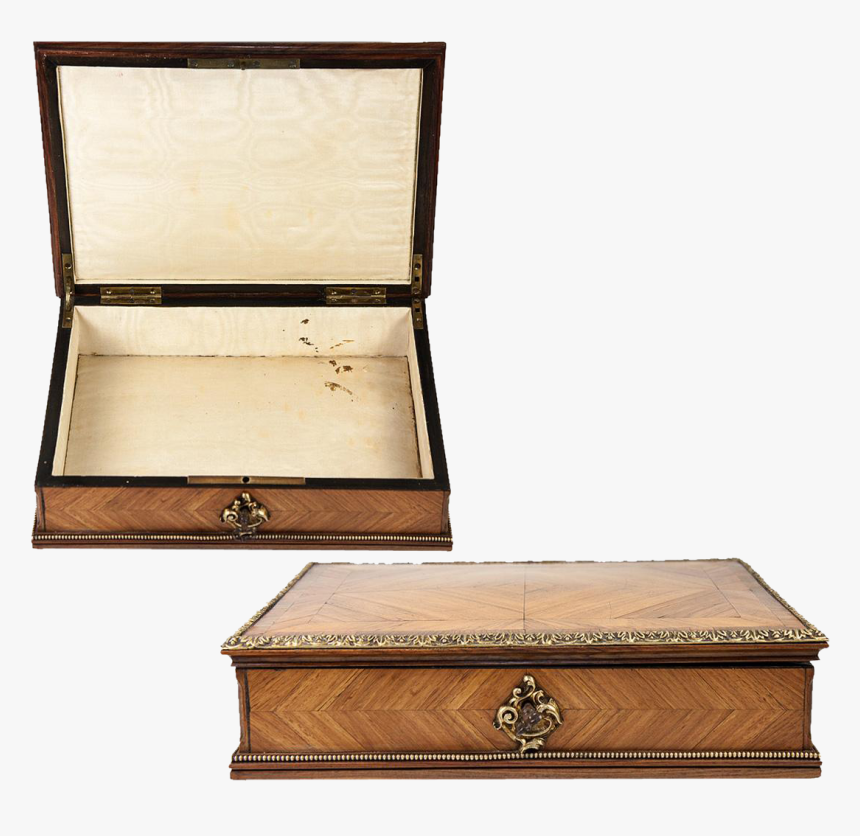 Antique 1800s French Kingwood & Ormolu Jewelry Box - 1800s Jewelry Box, HD Png Download, Free Download