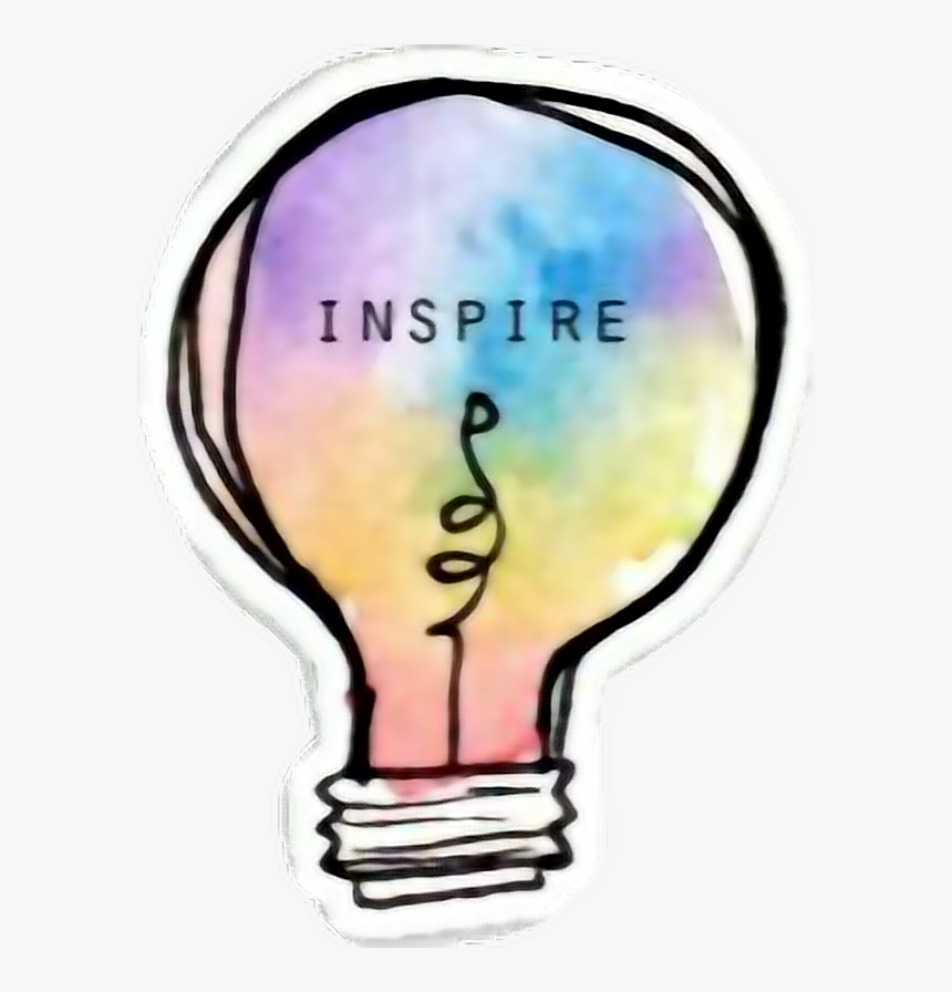 #lightbulb #watercolor #idea #inspire #creative - Inspire Light Bulb, HD Png Download, Free Download