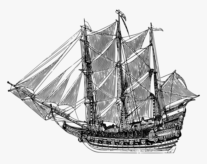 Sailing Ship Frigate Png, Transparent Png, Free Download