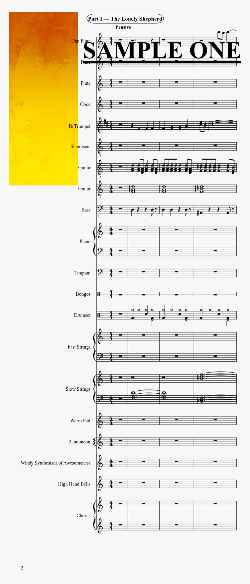 Kill Bill Sheet Music Composed By Gheorghe Zamfir & - Grand Duel Kill Bill Note, HD Png Download, Free Download