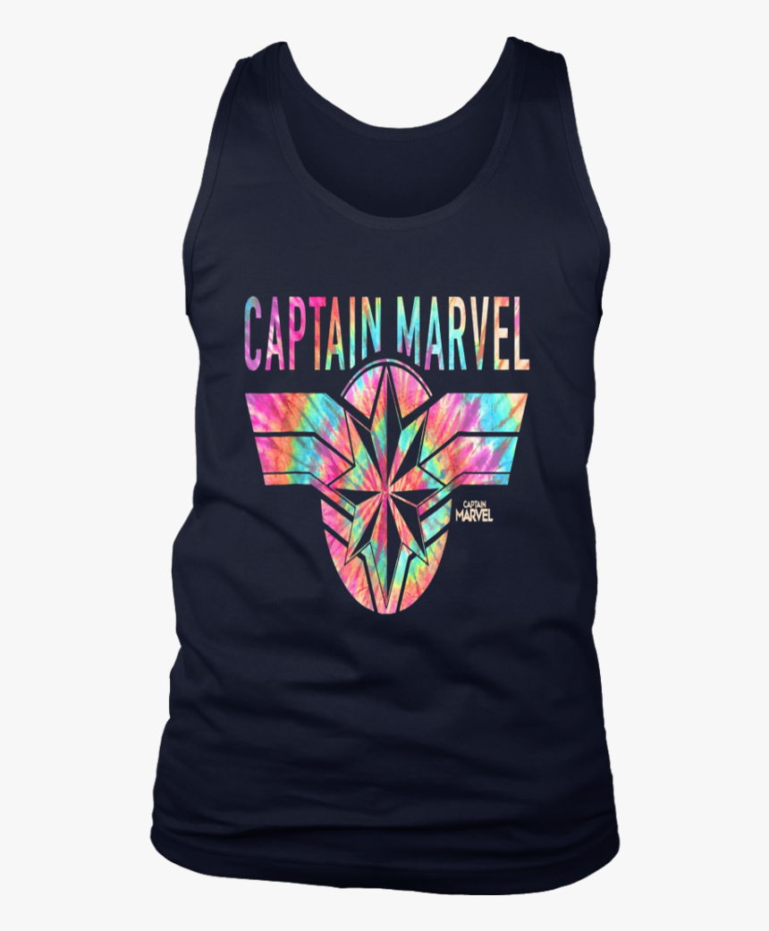 Captain Marvel Logo Banner Tie Dye Colors Graphic T-shirt - T-shirt, HD Png Download, Free Download