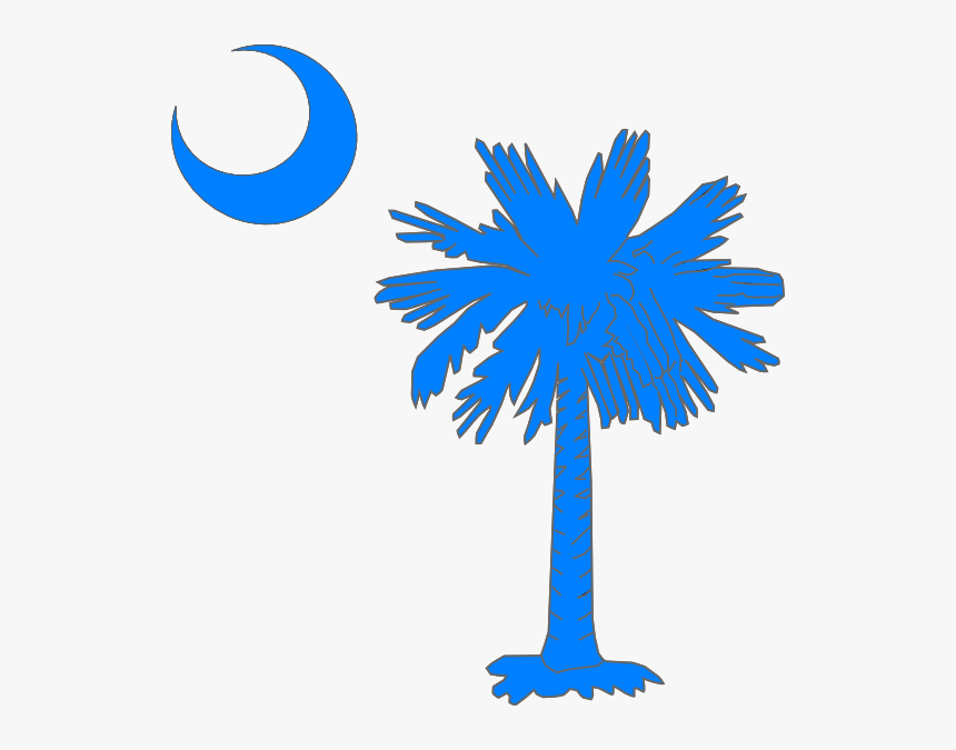 Carolina Blue Palmetto Tree Svg Clip Arts - South Carolina Flag Png, Transparent Png, Free Download