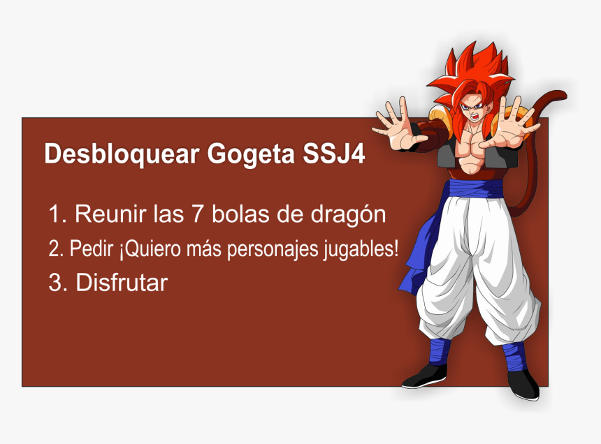 Desbloquar Gogeta Ssj4 En Dragon Ball - Goku Fusion Vegeta 4, HD Png Download, Free Download