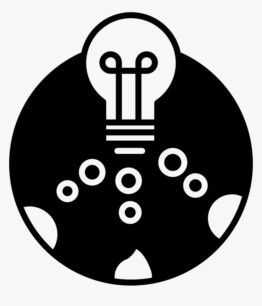 Light Bulb In A Circle With Small Circles - Emblem, HD Png Download, Free Download
