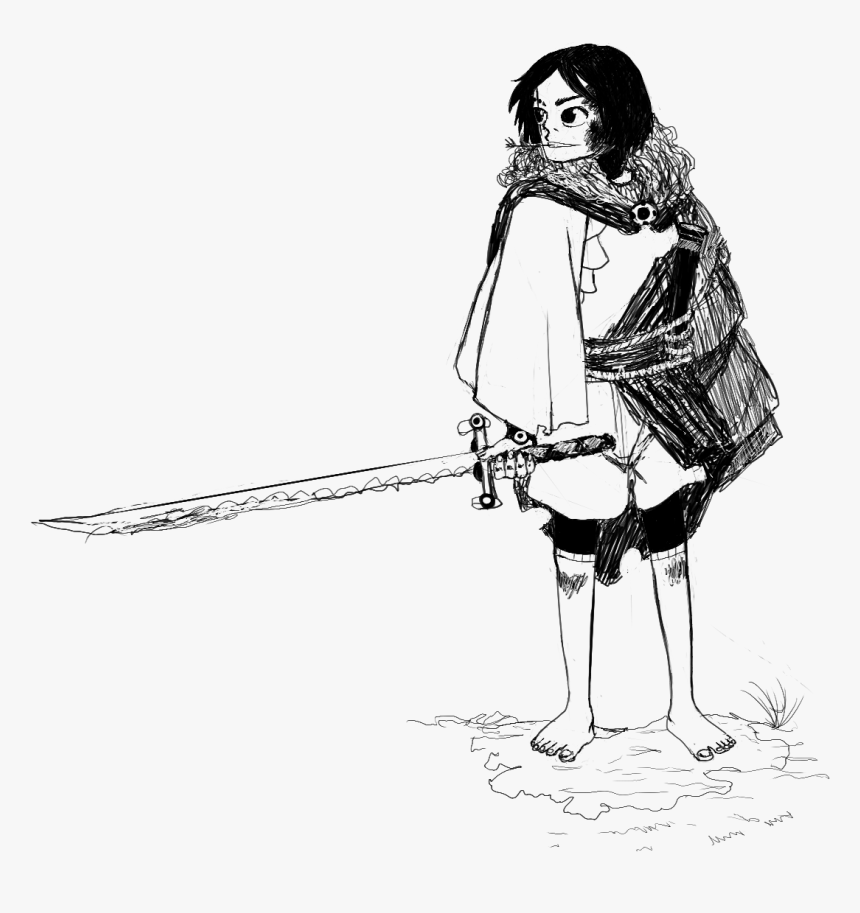 Drawn Samurai Swordsman - Sketch, HD Png Download, Free Download