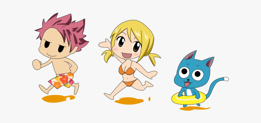 Natsu Happy Y Lucy Chibi, HD Png Download, Free Download