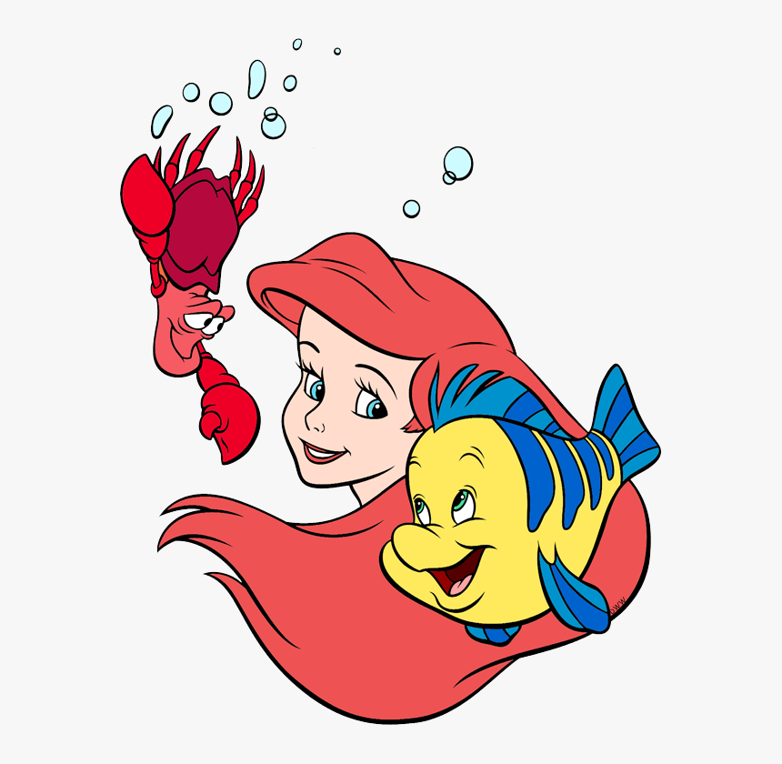 Clip Art Ariel And Flounder Clipart - Ariel Flounder Y Sebastian, HD Png Download, Free Download