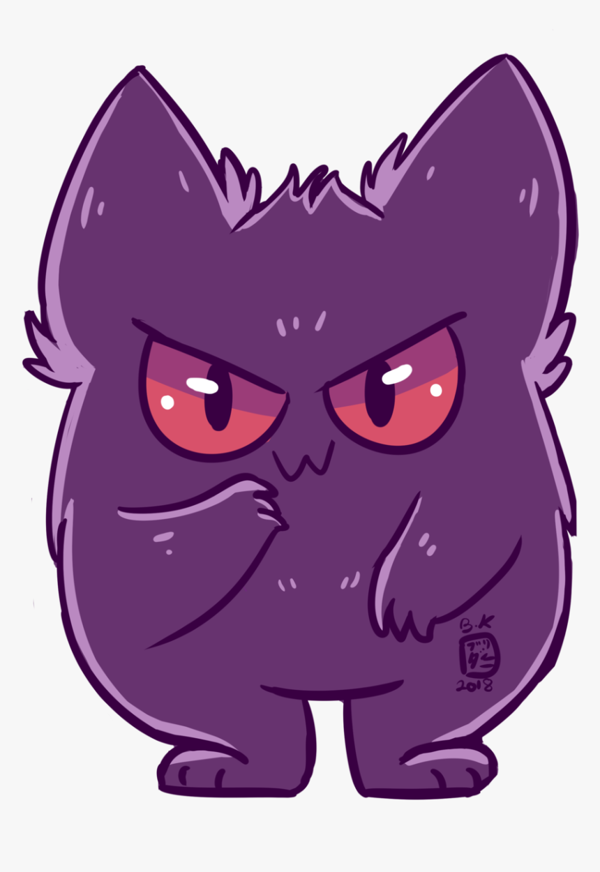 Fluffy Gengar Take Two - Cartoon, HD Png Download, Free Download