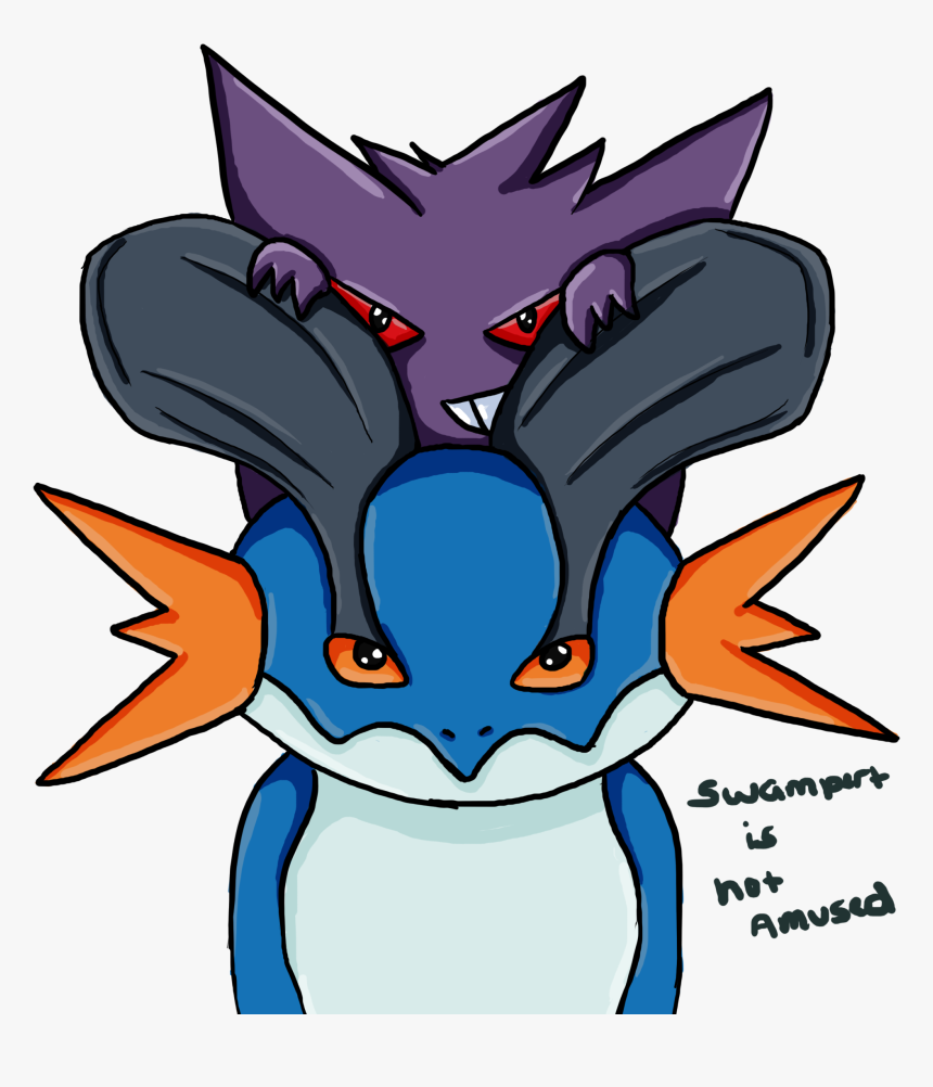 Swampert And Gengar - Cartoon, HD Png Download, Free Download