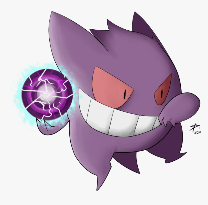 Gengar Used Shadow Ball By Digitalpelican-d7tkk8e - Cartoon, HD Png Download, Free Download