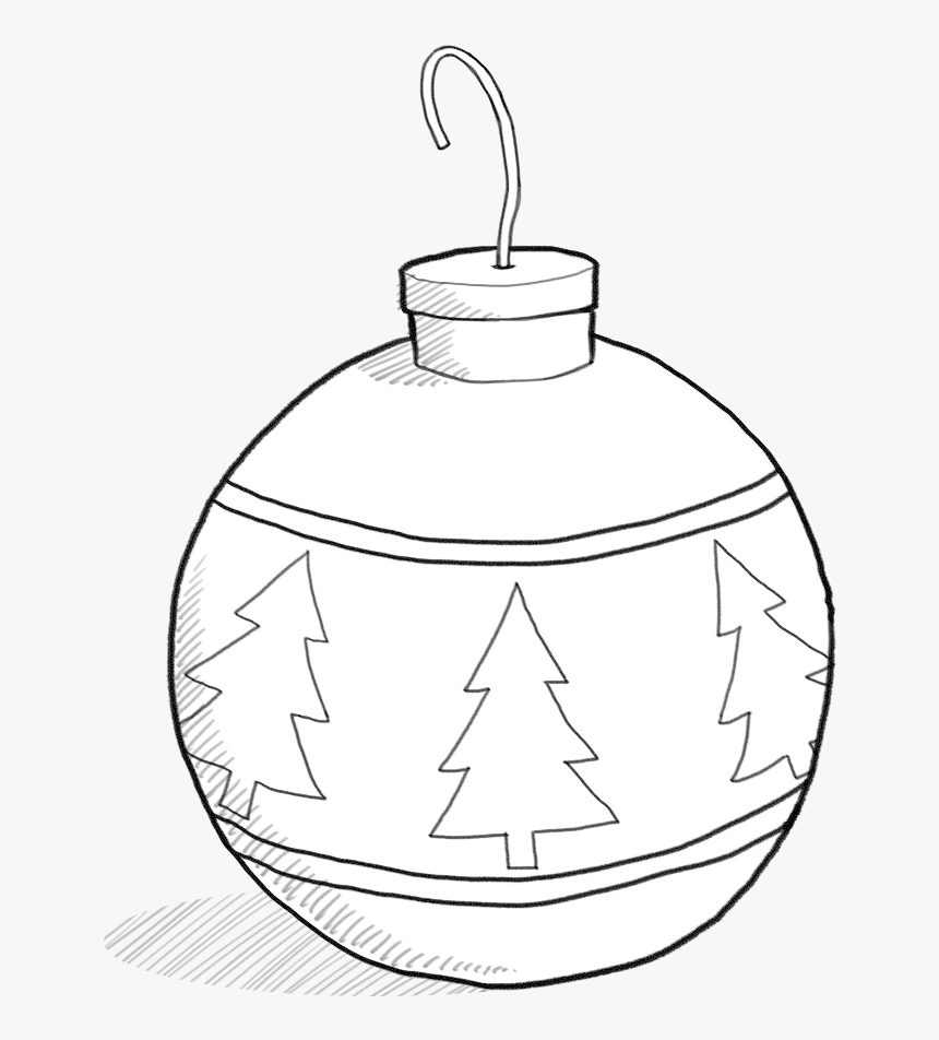 Christmas Ornament Black And White Clipart Free Clipartfest - Christmas Ornament Clipart Black And White, HD Png Download, Free Download