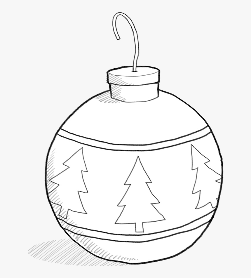 christmas ornament clipart free black and white