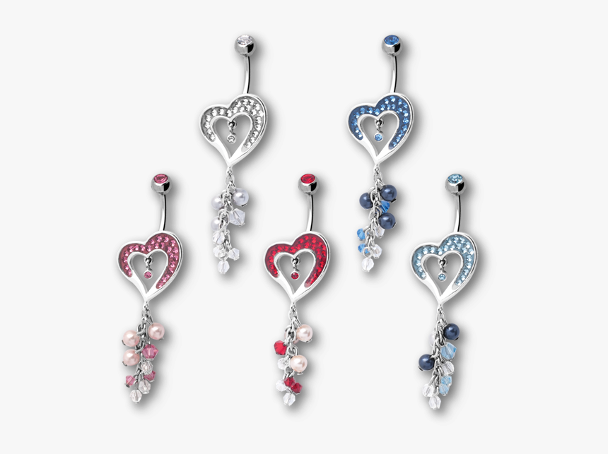 Steel Banana With Crystal Heart Dangle - Locket, HD Png Download, Free Download