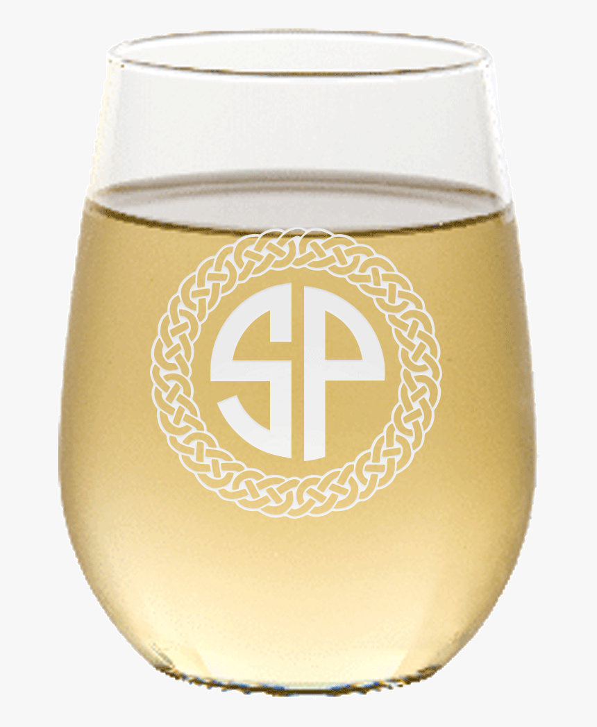 Personalized Celtic Circle Two Letter Monogram Stemless - Beer, HD Png Download, Free Download