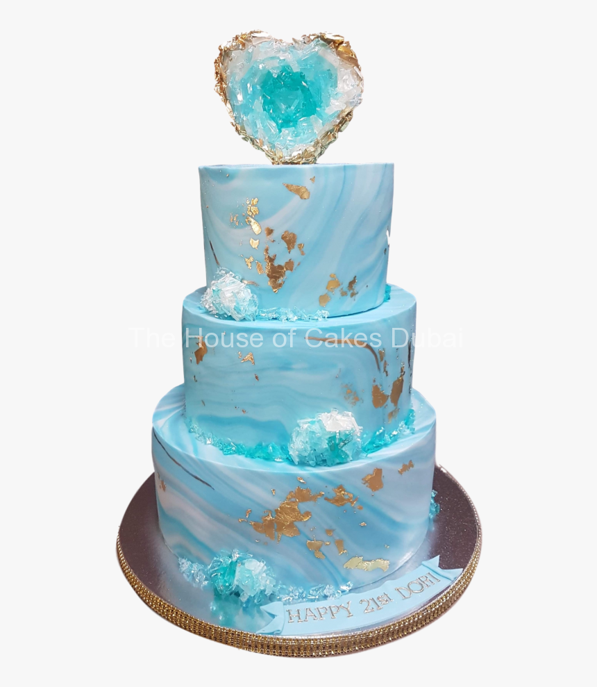 Gold And Blue Cake, HD Png Download, Free Download