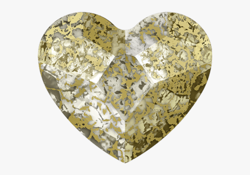 Swarovski 2808 Heart Flat Back Crystal Gold Patina - Heart, HD Png Download, Free Download