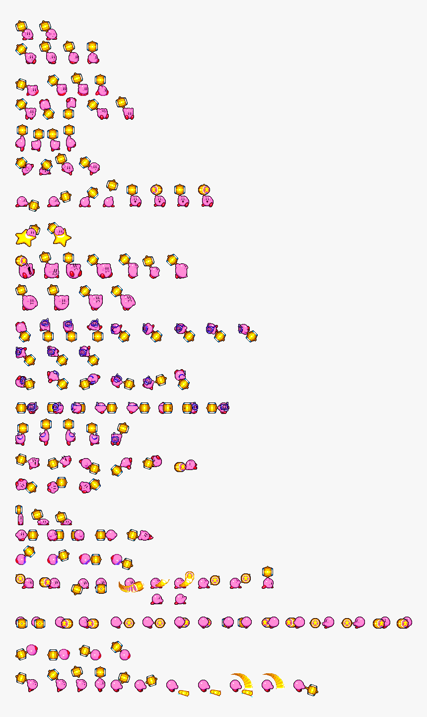 Transparent Kirby Sprite Png Kirby Hammer Sprite Sheet Png Download Kindpng