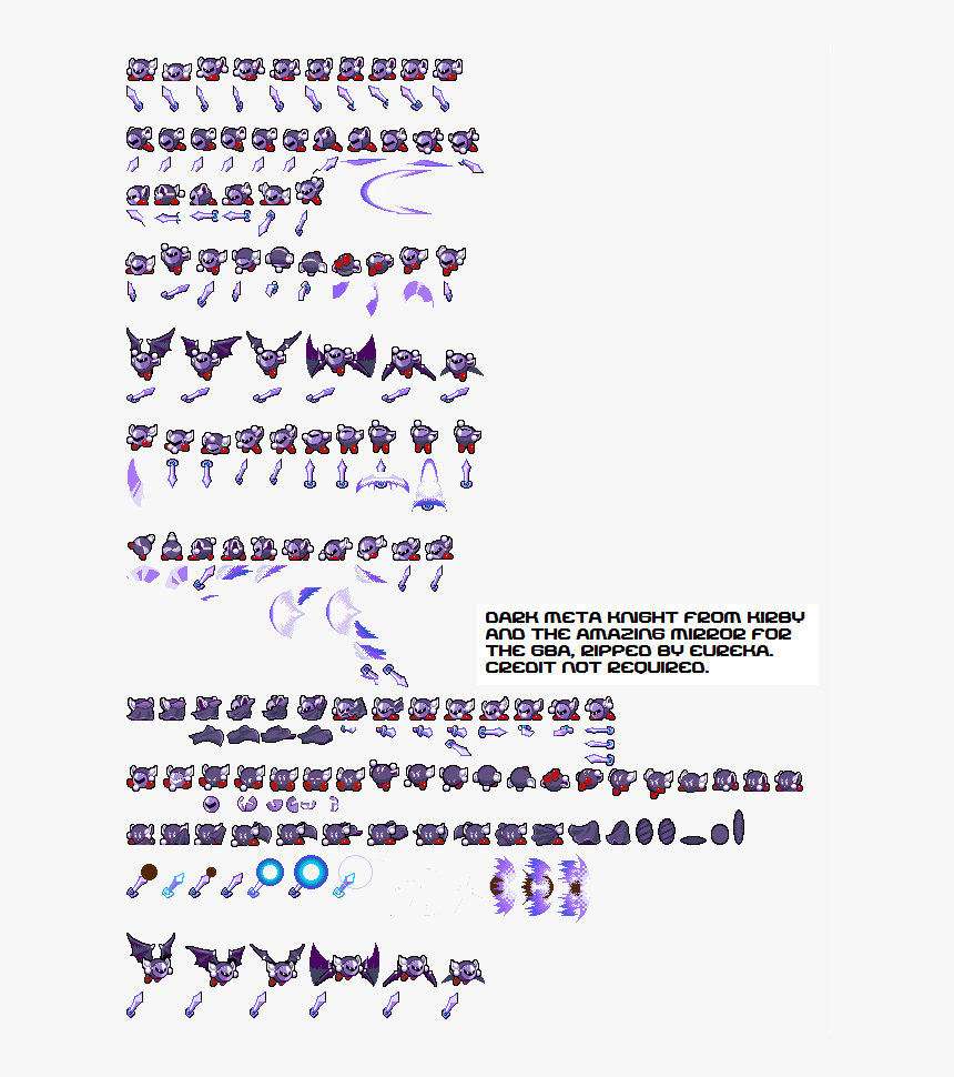 Kirby And The Amazing Mirror Meta Knight Sprite, HD Png Download, Free Download