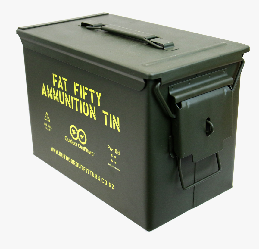 Outdoor Outfitters Fat Fifty Ammunition Lockable Tin - Box, HD Png Download, Free Download