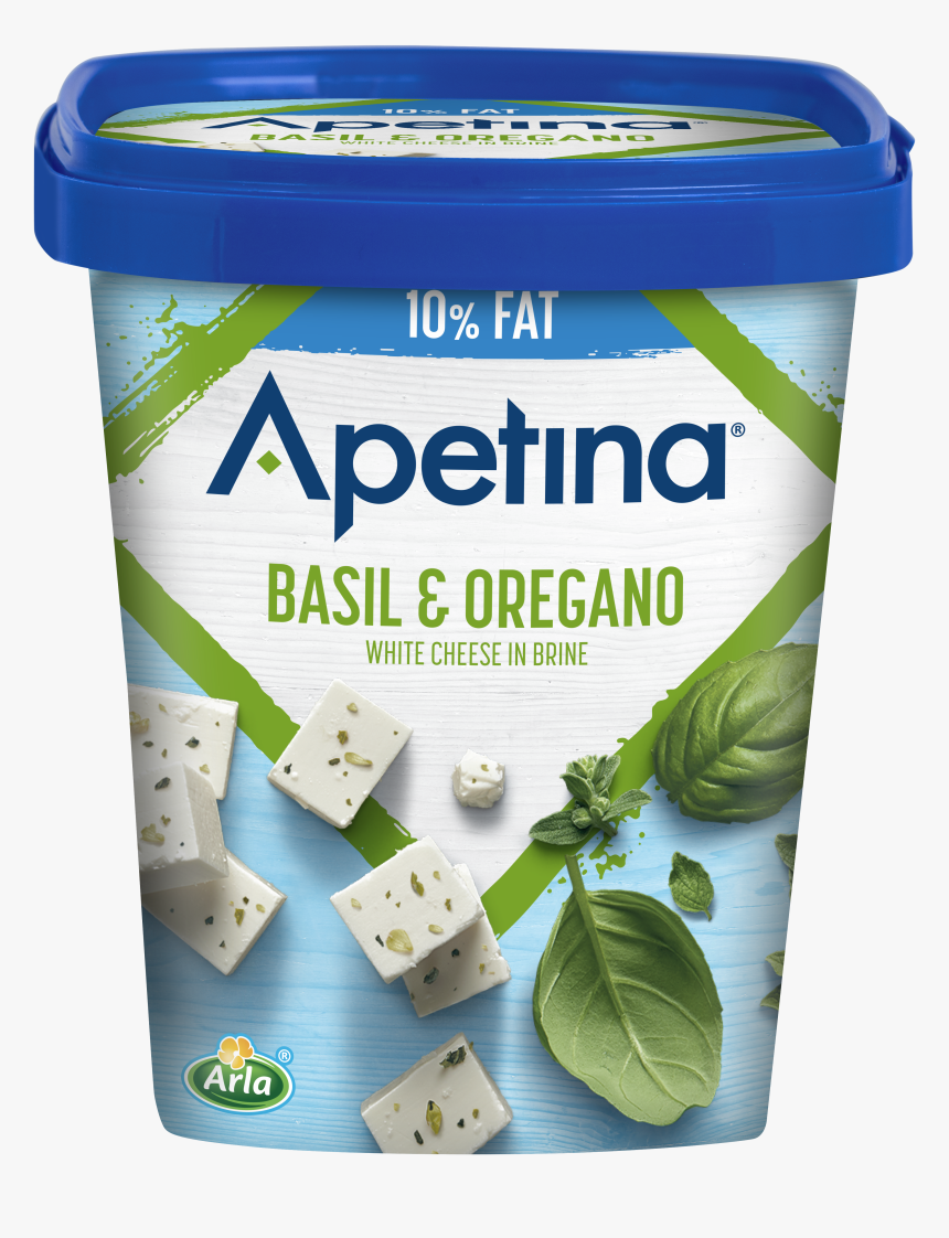 Apetina® White Cheese Cubes In Brine 10%, Basil & Oregano - Apetina Garlic And Herb, HD Png Download, Free Download