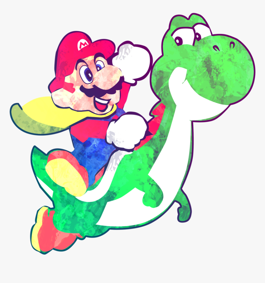 Super Mario World - Super Mario World Mario Riding Yoshi, HD Png Download, Free Download