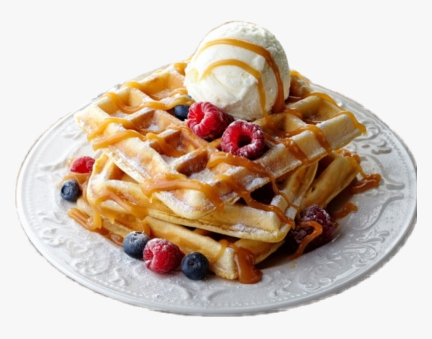 #aesthetic #tumblr #food #waffles #icecream - Gaufre A La Glace, HD Png Download, Free Download