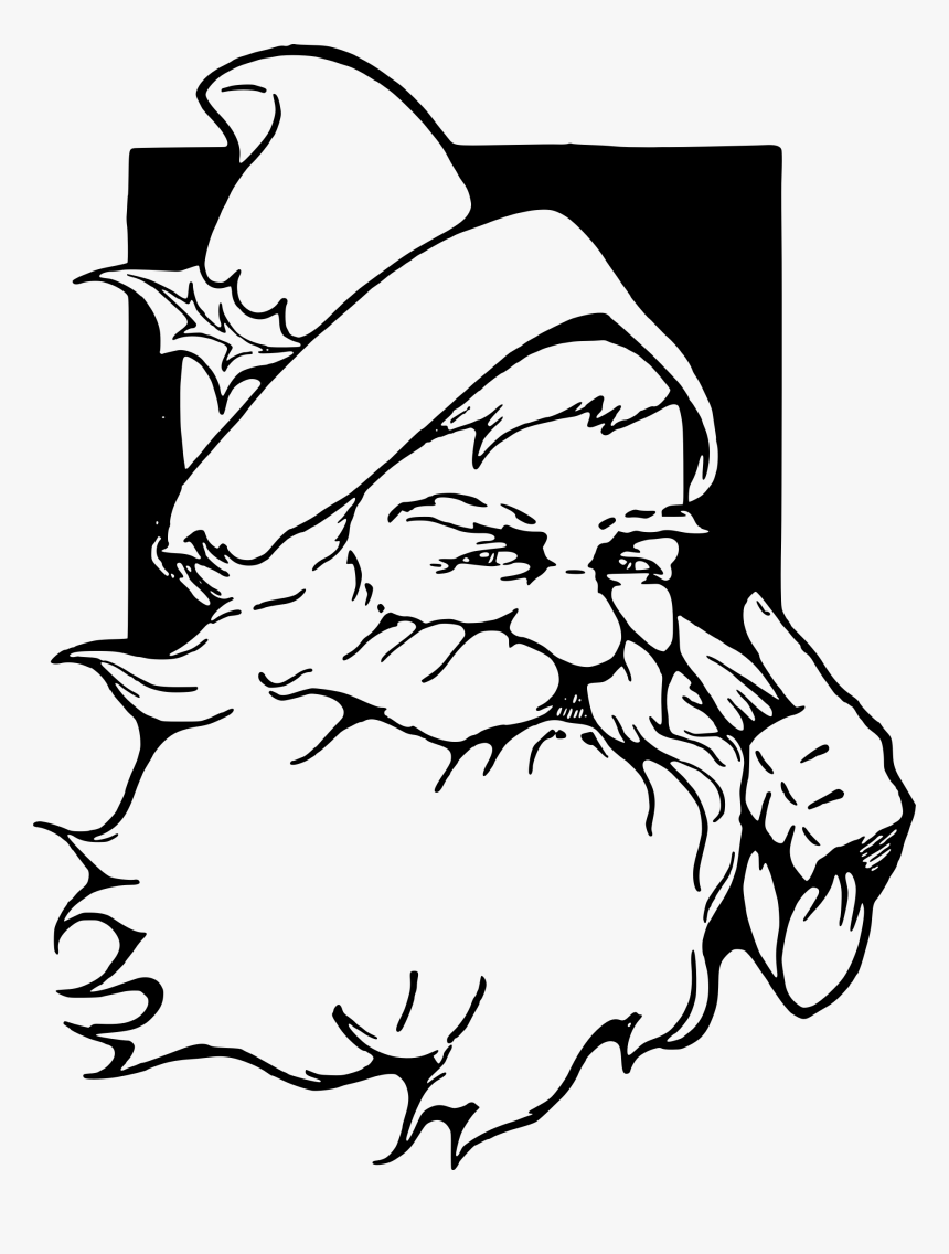 Santa Claus Christmas Vintage Clothing Clip Art - Santa Claus Shading Drawing, HD Png Download, Free Download