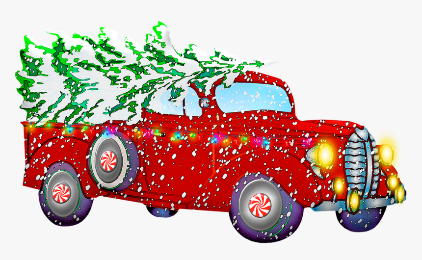 Christmas Retro Car, Santa Claus, Gifts, Christmas - Christmas Car Png, Transparent Png, Free Download