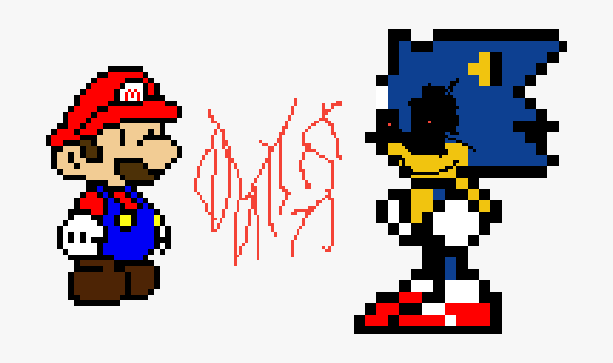 Mario Vs Sonic - Sonic Pixel Art, HD Png Download, Free Download
