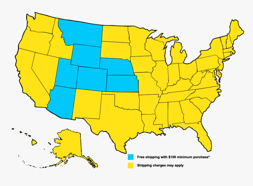 Fedex Shipping Map For Otterbein Acres Farm - Number Is Colorado In The 50 States, HD Png Download, Free Download